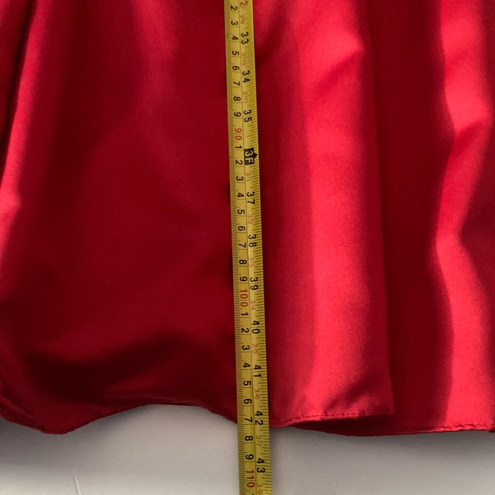 HUGO BUSCATI SZ 10 Red Satin Sleeveless Dress,WOW - Picture 9 of 10